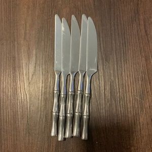 Metal bamboo butter knives